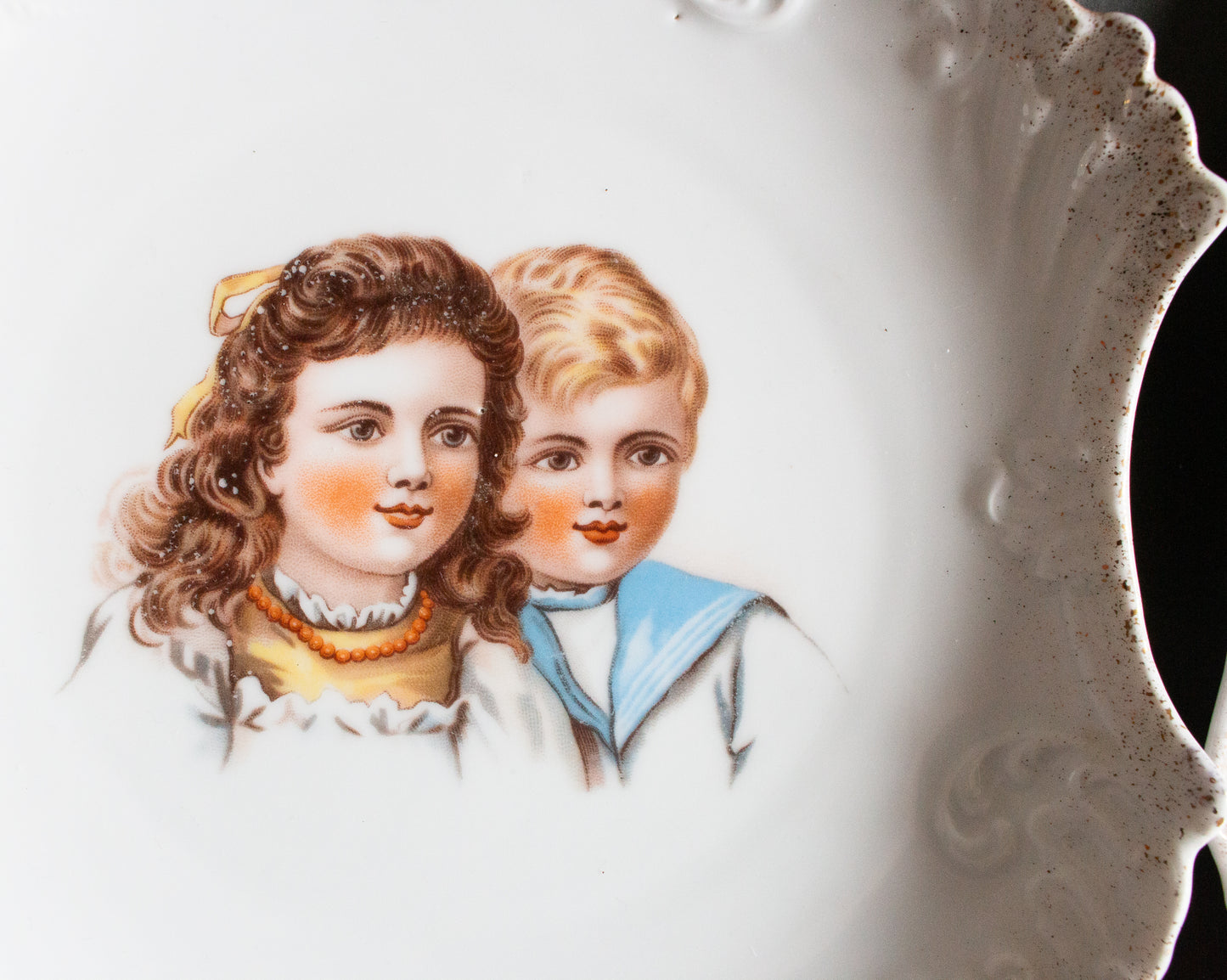 Victorian Decorative Picture Plates with Children Print