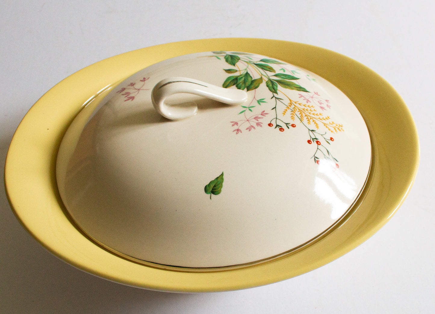 Johnson Bros. China Floral and Yellow Lidded Tureen