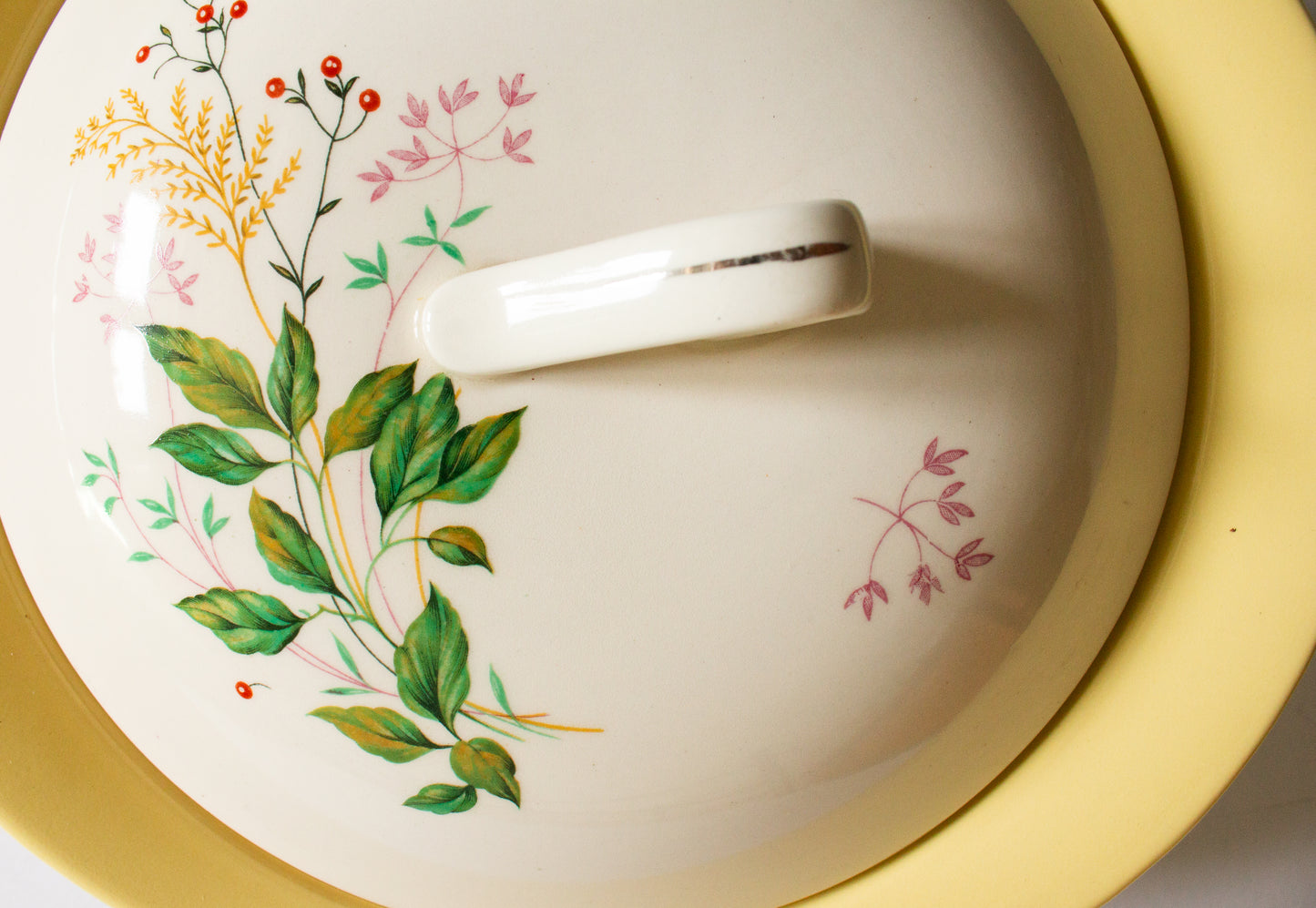 Johnson Bros. China Floral and Yellow Lidded Tureen