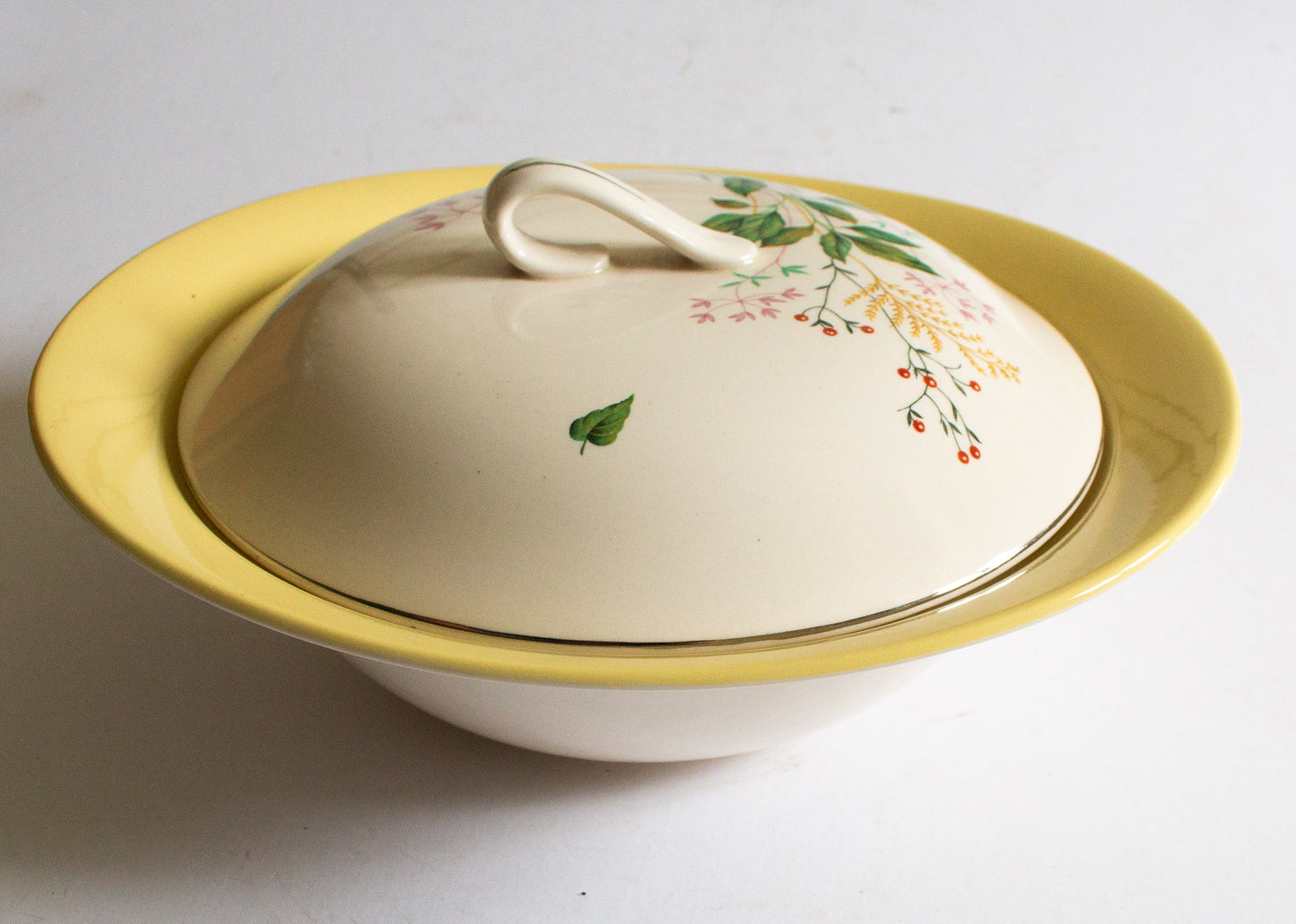 Johnson Bros. China Floral and Yellow Lidded Tureen