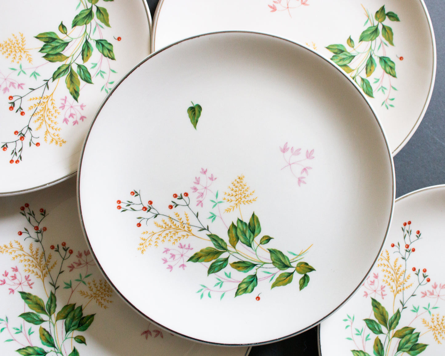 Johnson Bros. China 7" Side Plates with Summer Floral Detail (6)