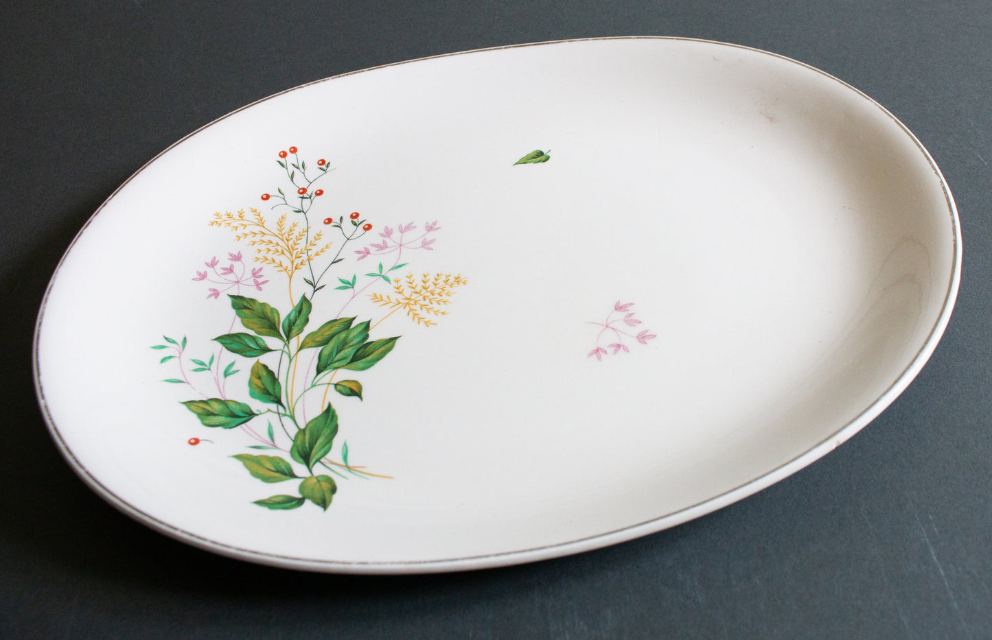 Johnson Bros. China Oval Serving Platter with Summer Floral Detail