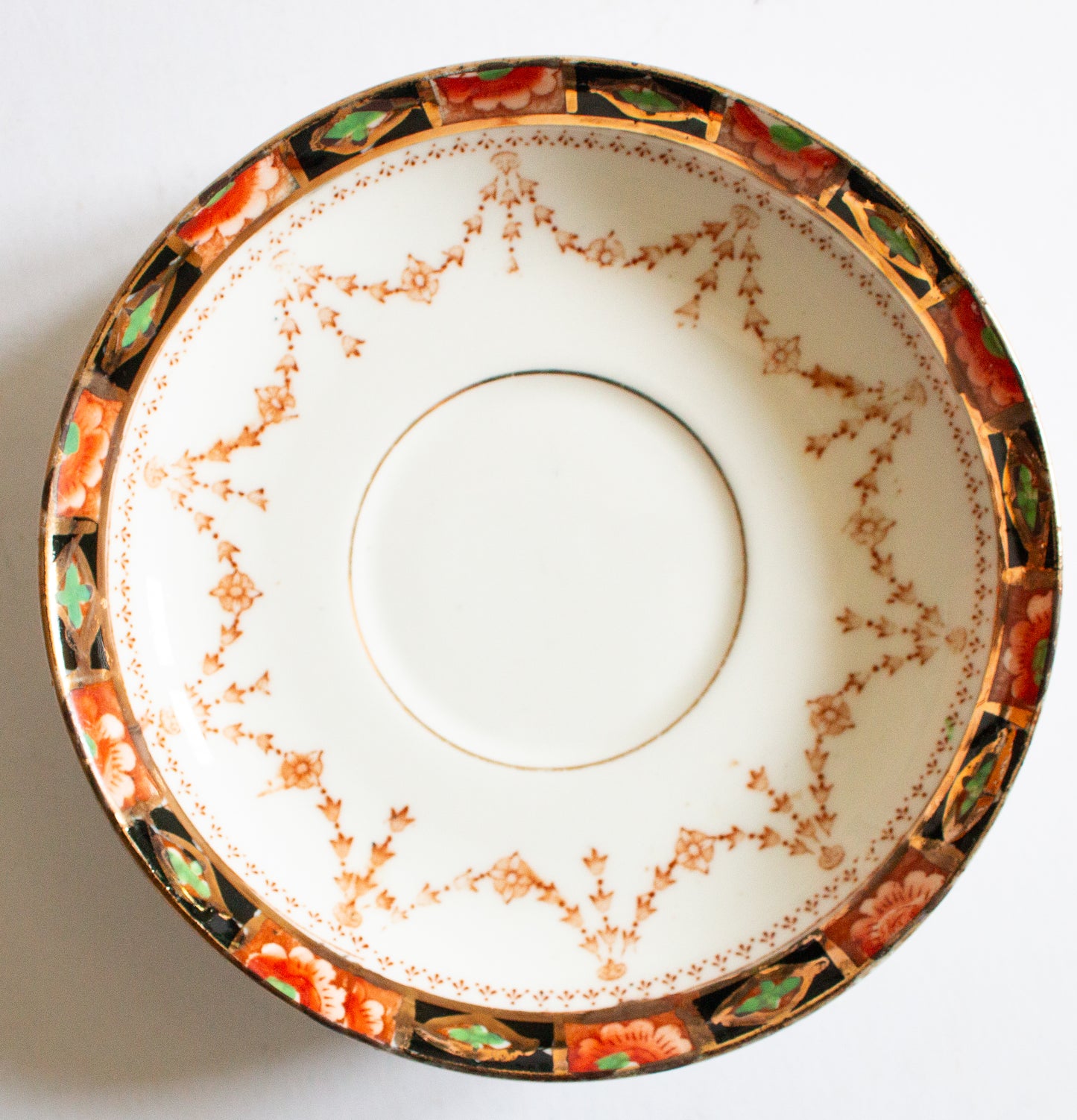 Antique Gladstone China Imari Type Edwardian Saucers (4)