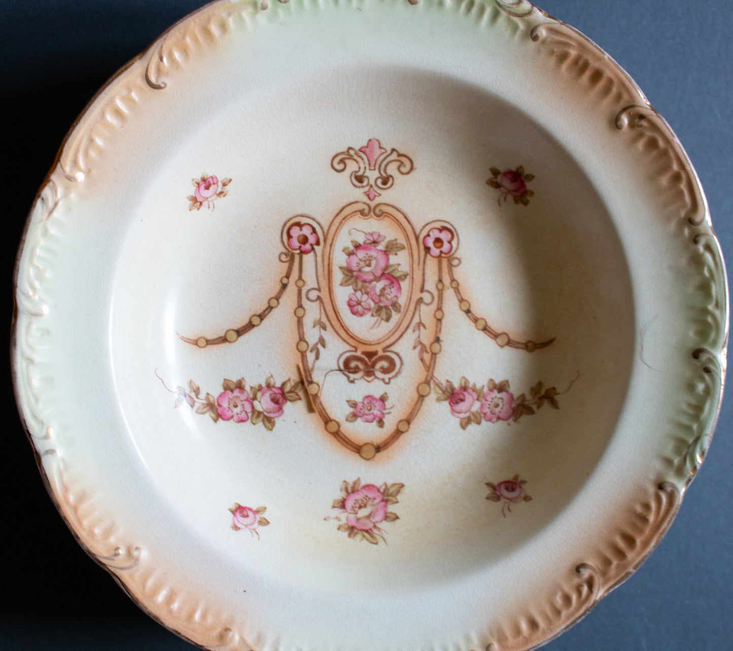 Crown Fieldings Stoke on Trent England Rimmed Dessert or Soup Bowls (5)