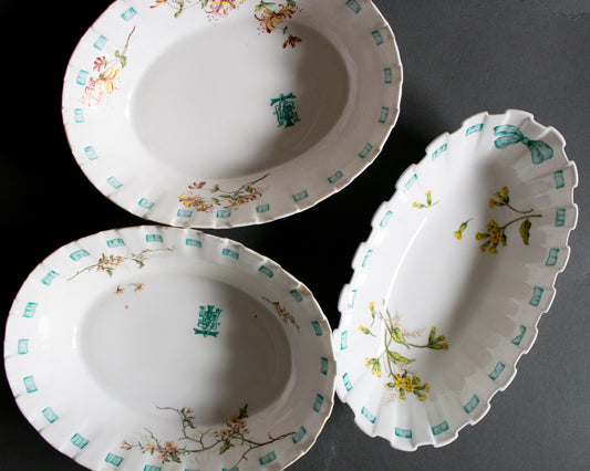 Copelands China T. Goode & Co., London F.M. Gibbs Decorated Serving Dishes (3)