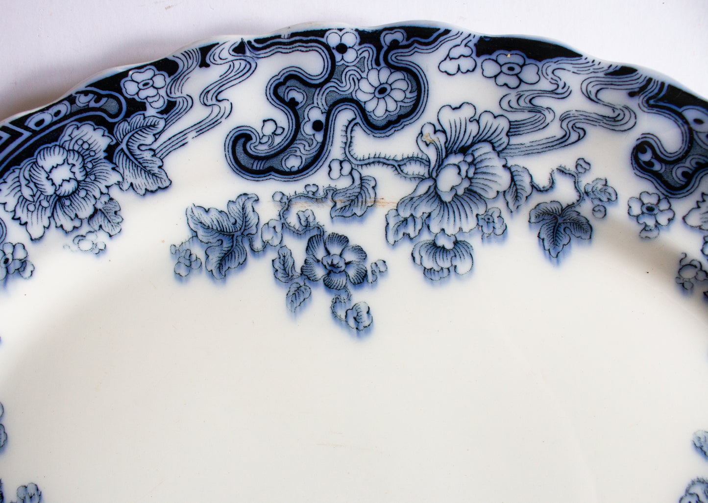 Keeling & Co. Losol Ware 'Tokio' Pattern Antique Transferware Large Blue and White Serving Platter