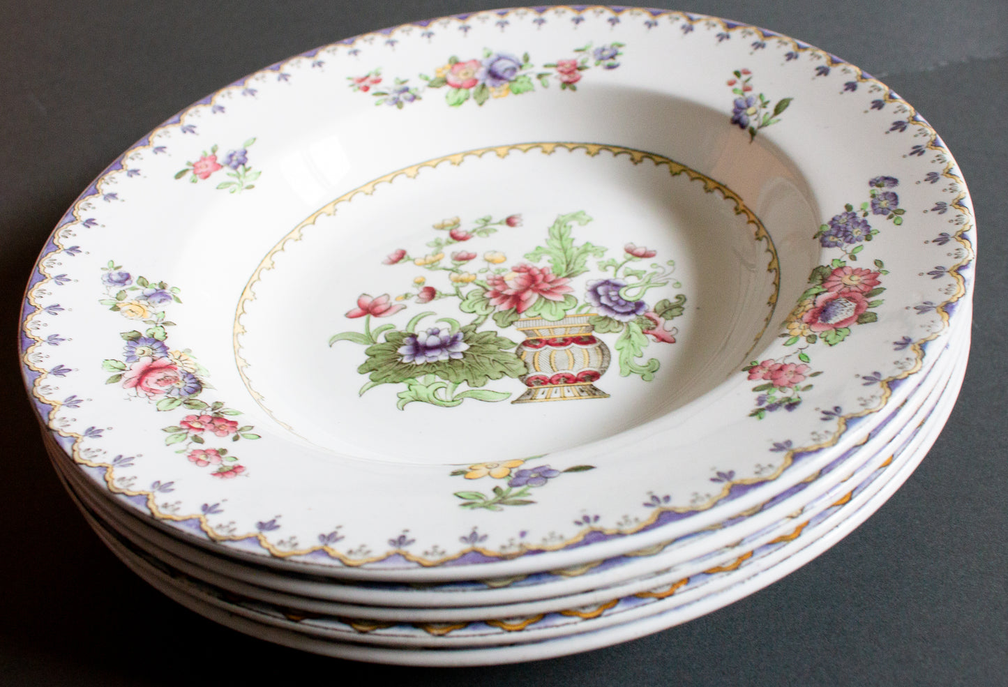 Copeland Late Spode Manufactured for Harrods 'Peplow' Rimmed Bowls (5)