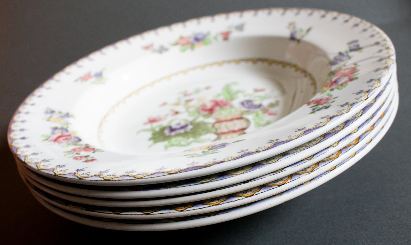 Copeland Late Spode Manufactured for Harrods 'Peplow' Rimmed Bowls (5)