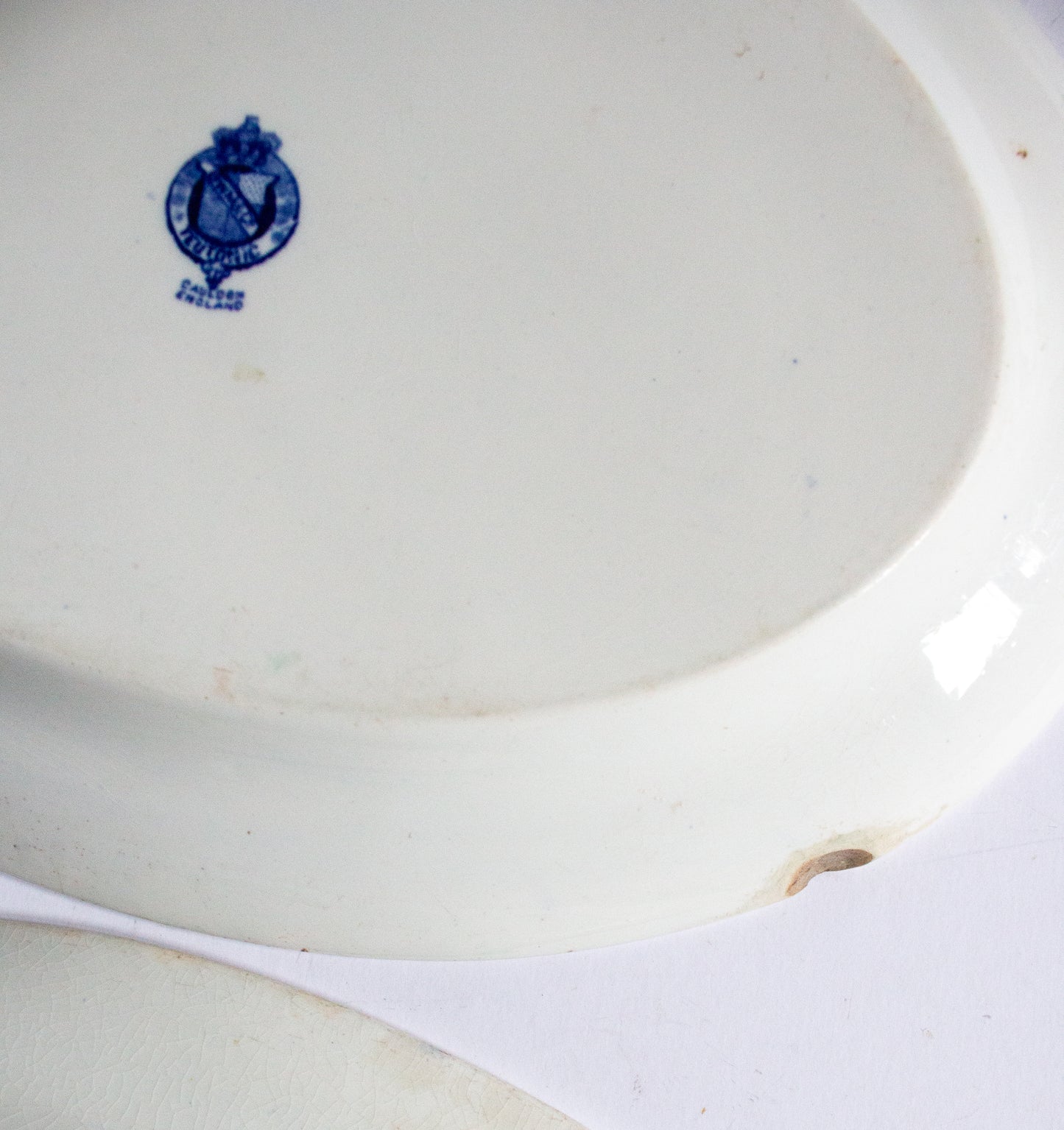 Brown Westhead Moore 'Teutonic' Pattern  Blue and White Transferware Serving Platters (2)