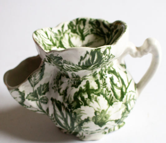 Fenton 'Azalea' Pattern Green and White Transferware Shaving Mug