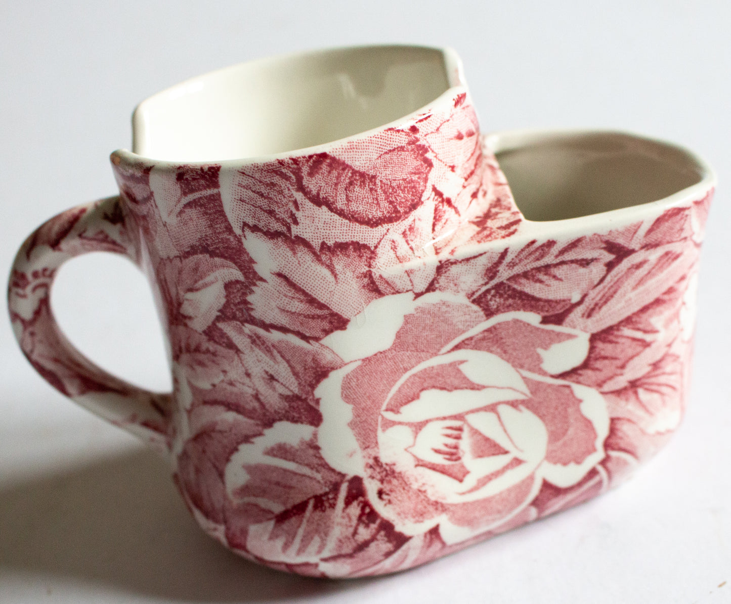 Burleigh Ware 'Victorian Chintz' Pattern Red and White Transferware Shaving Mug