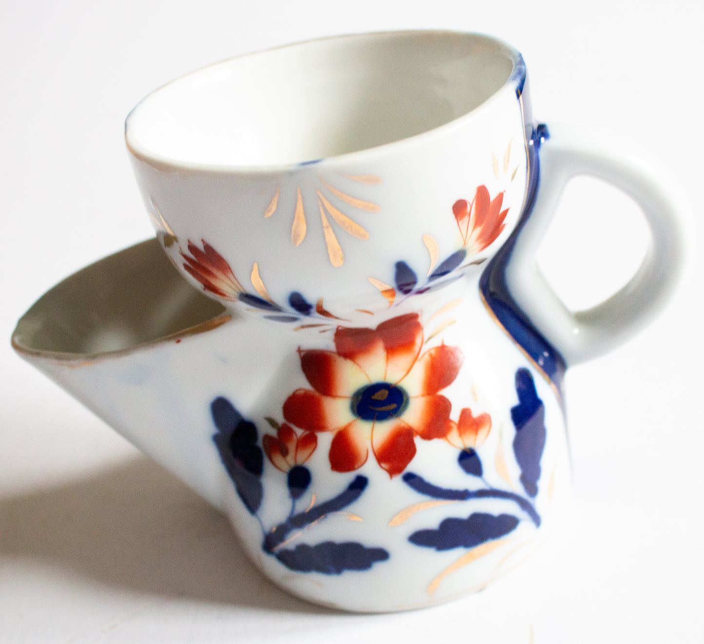 Antique Blue and Orange Imari Souvenir Shaving Mug 'Greetings from Hastings'