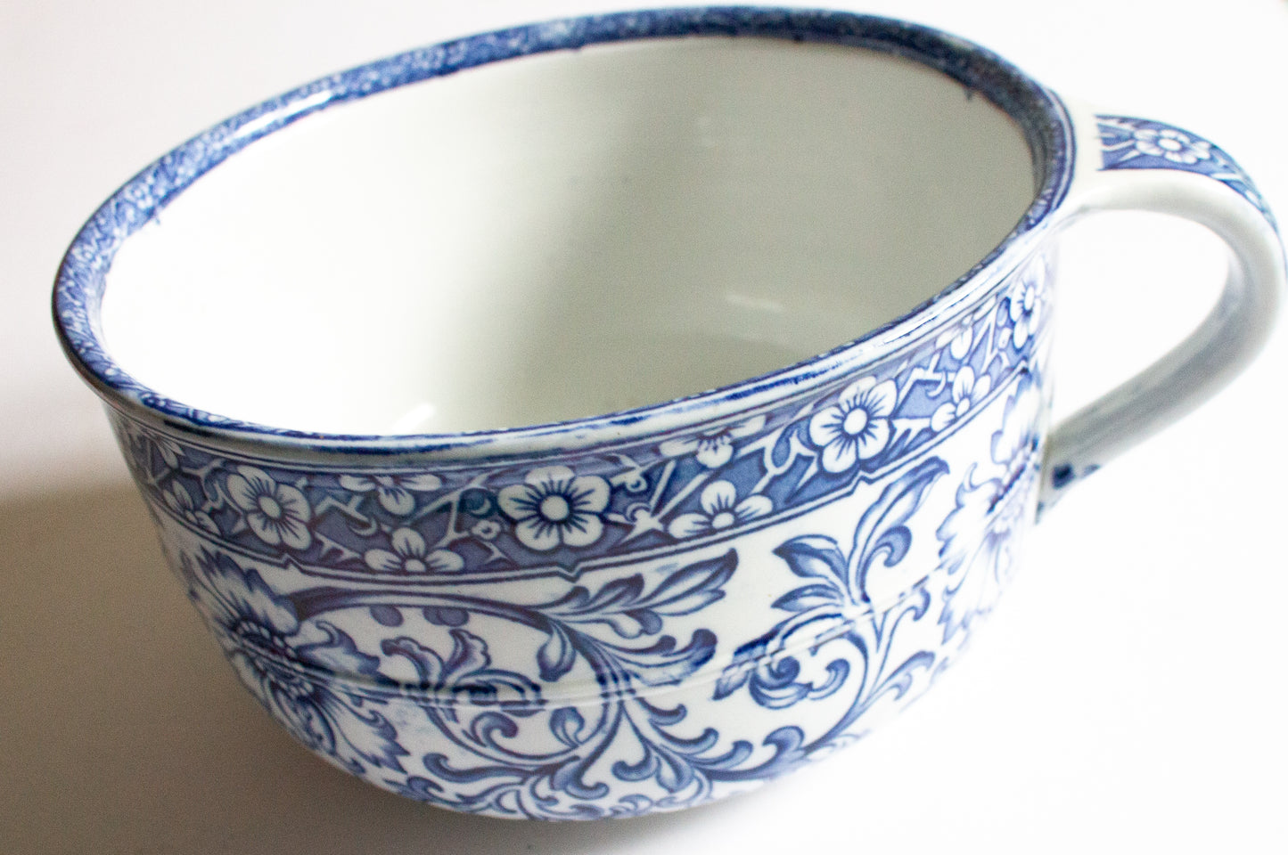 Antique Blue and White Transferware Chamber Pot