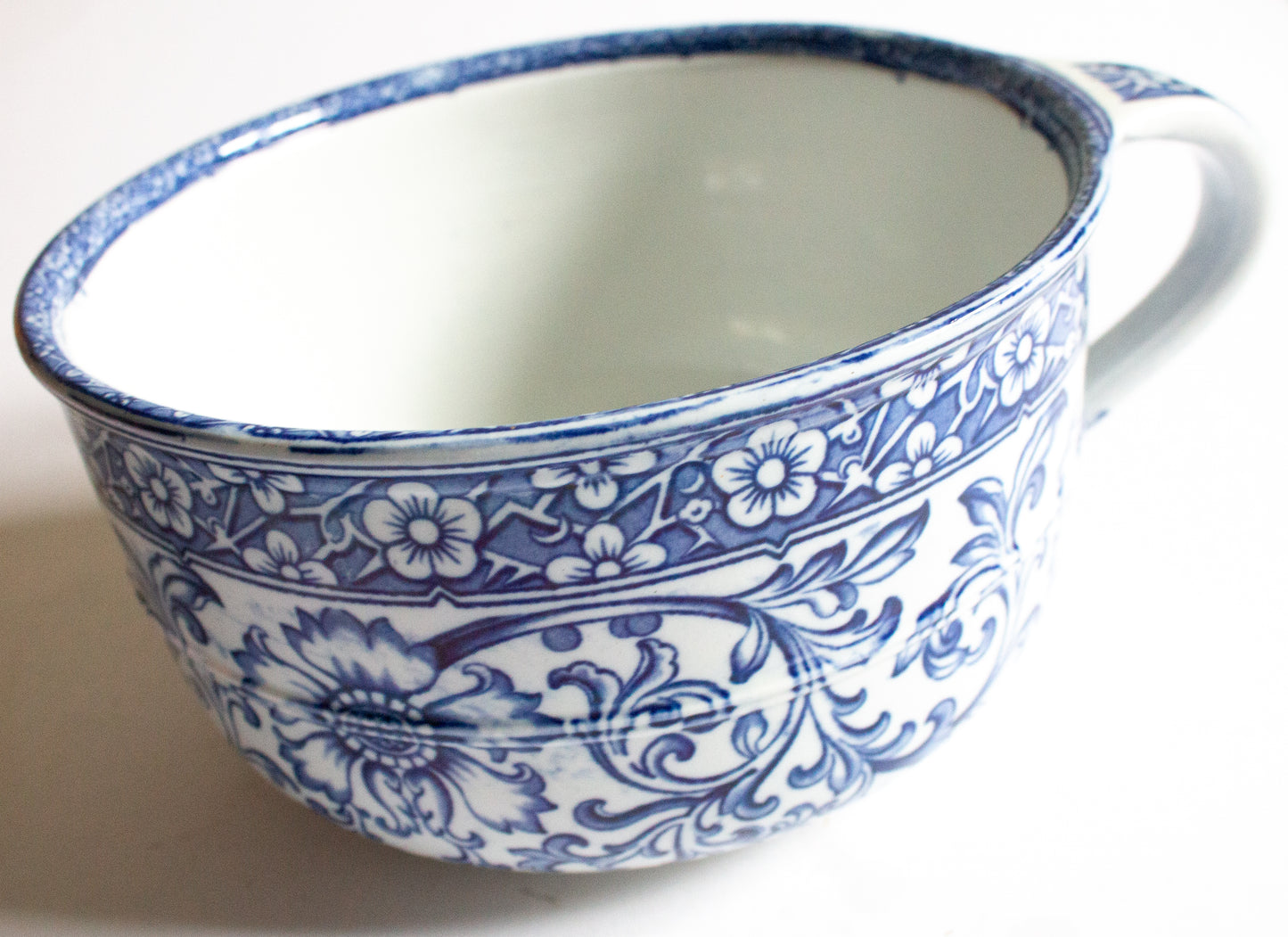 Antique Blue and White Transferware Chamber Pot