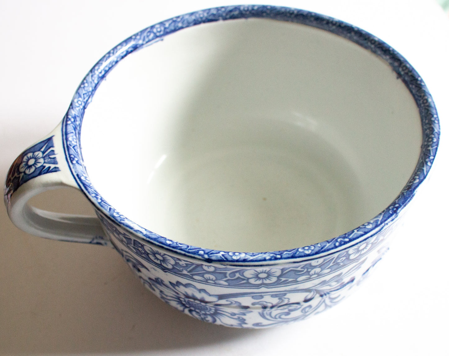 Antique Blue and White Transferware Chamber Pot