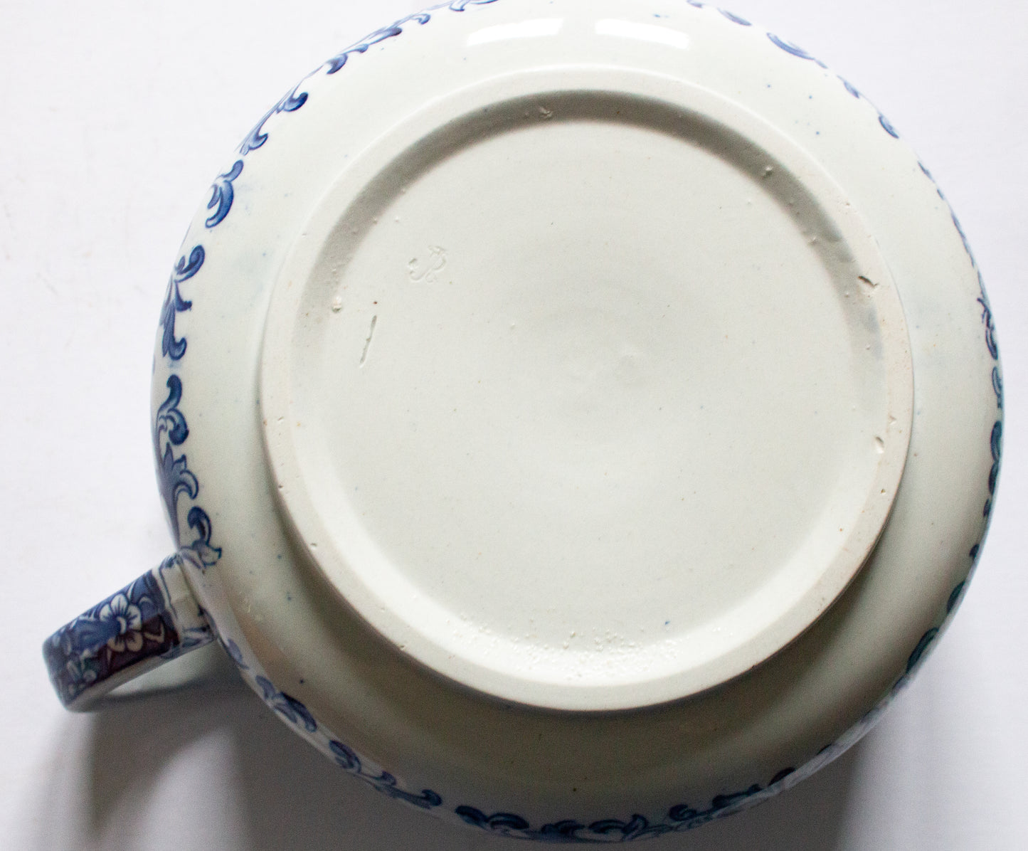 Antique Blue and White Transferware Chamber Pot