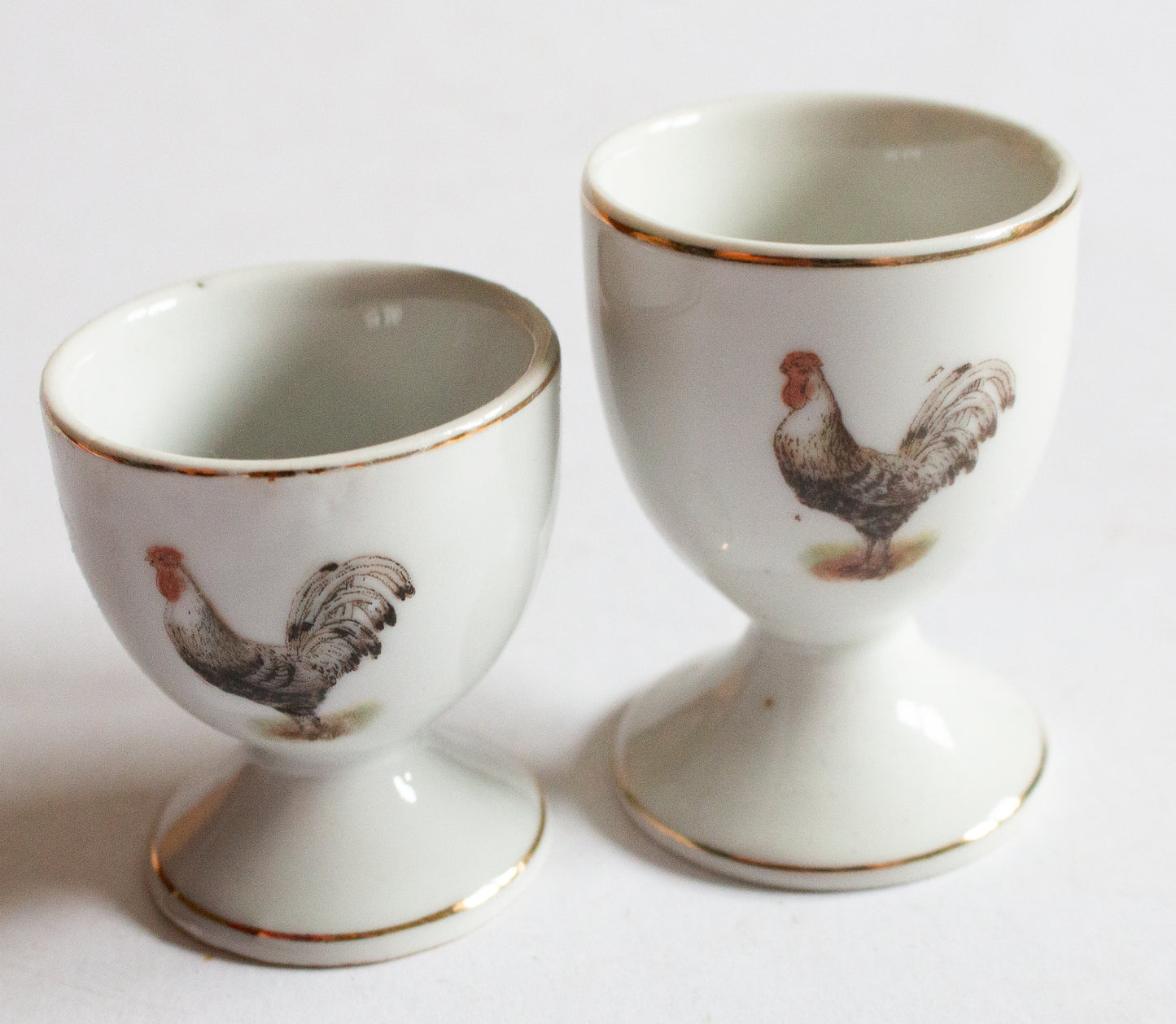 Vintage Egg Cups with Cockerel Detail (2)