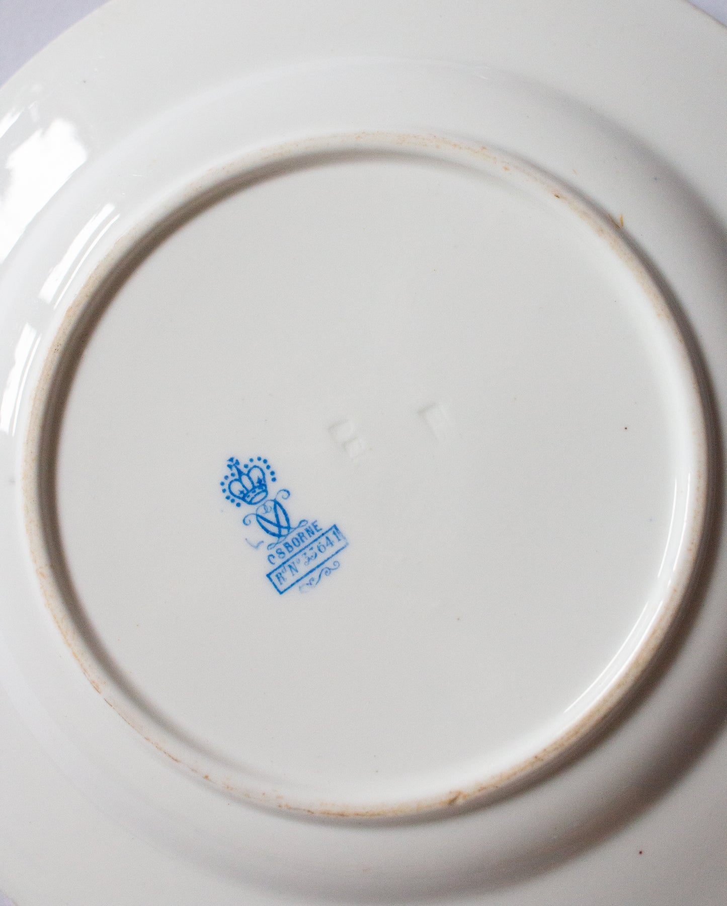 Osborne China Blue and White Transferware 7" Side Plates (2)