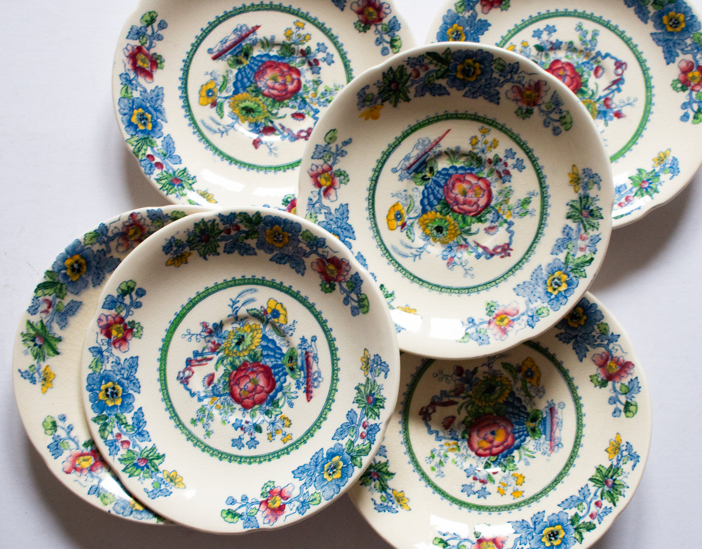 Mason's Ironstone 'Strathmore' Pattern Saucers (6)