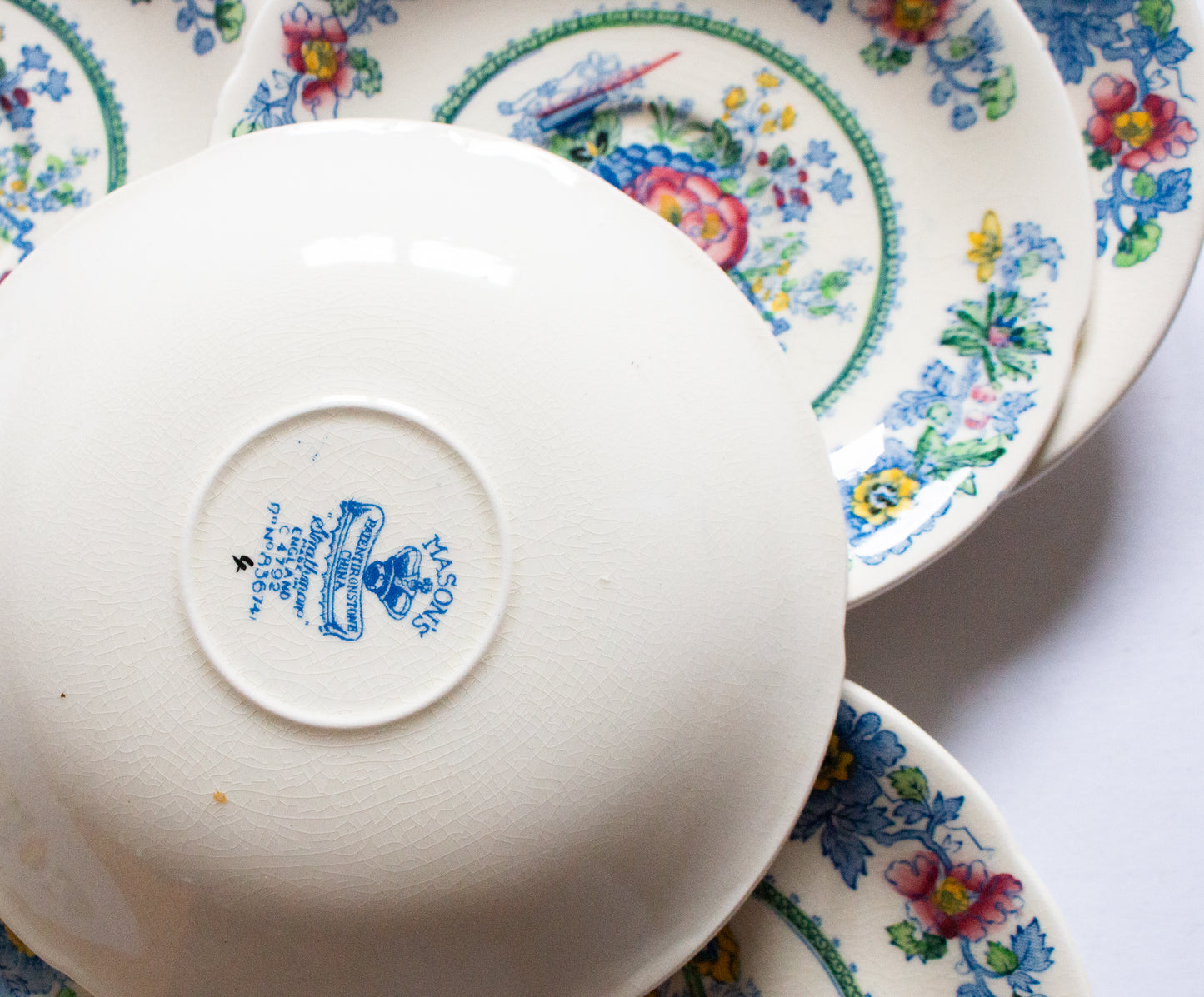 Mason's Ironstone 'Strathmore' Pattern Saucers (6)