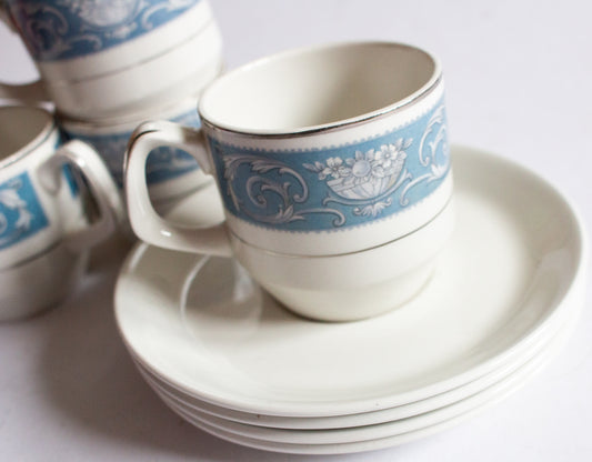 Woods Ware 'Alpine' Pattern Coffee Cups and Saucers (4)