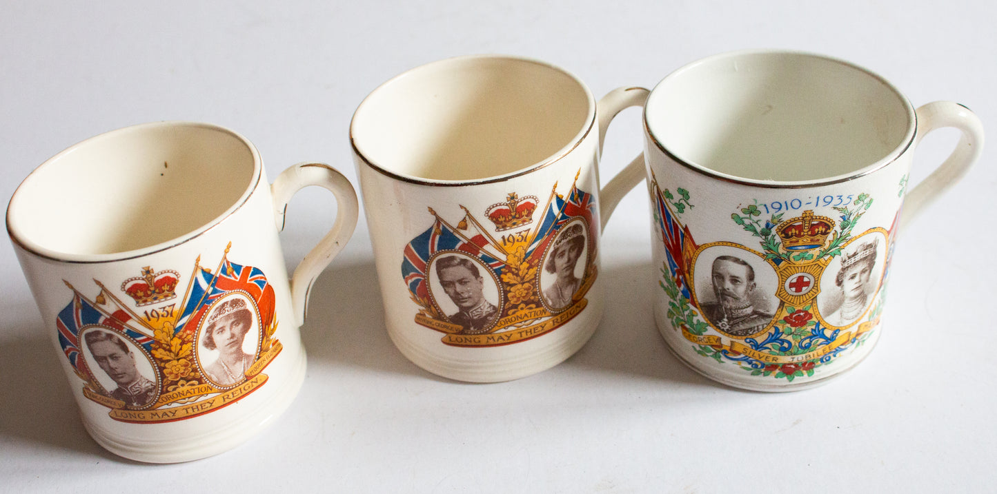 Vintage Royal Souvenir Memorabilia Mugs (3)