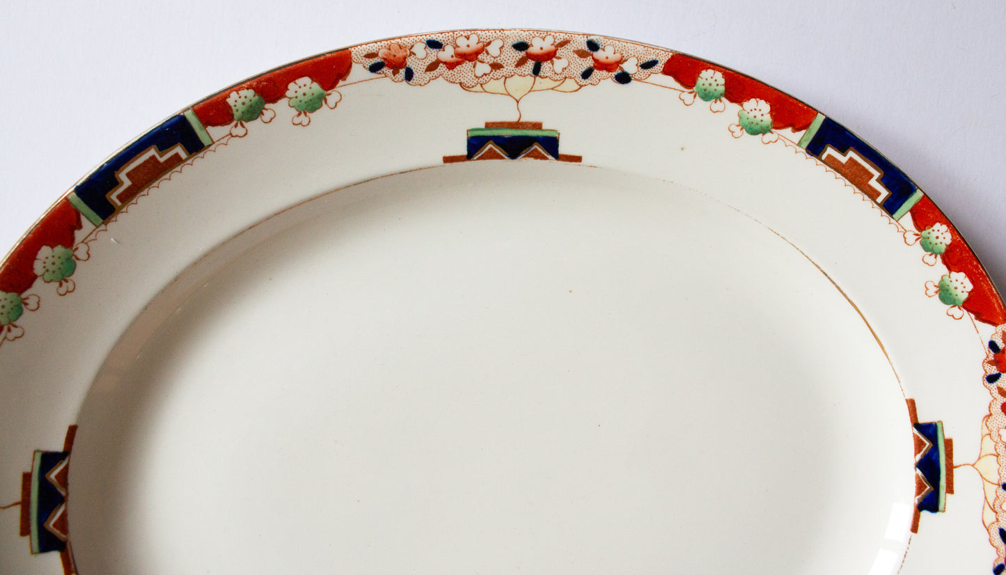 Burleigh Ware 'Warwick' Pattern Red and Blue Serving Platter