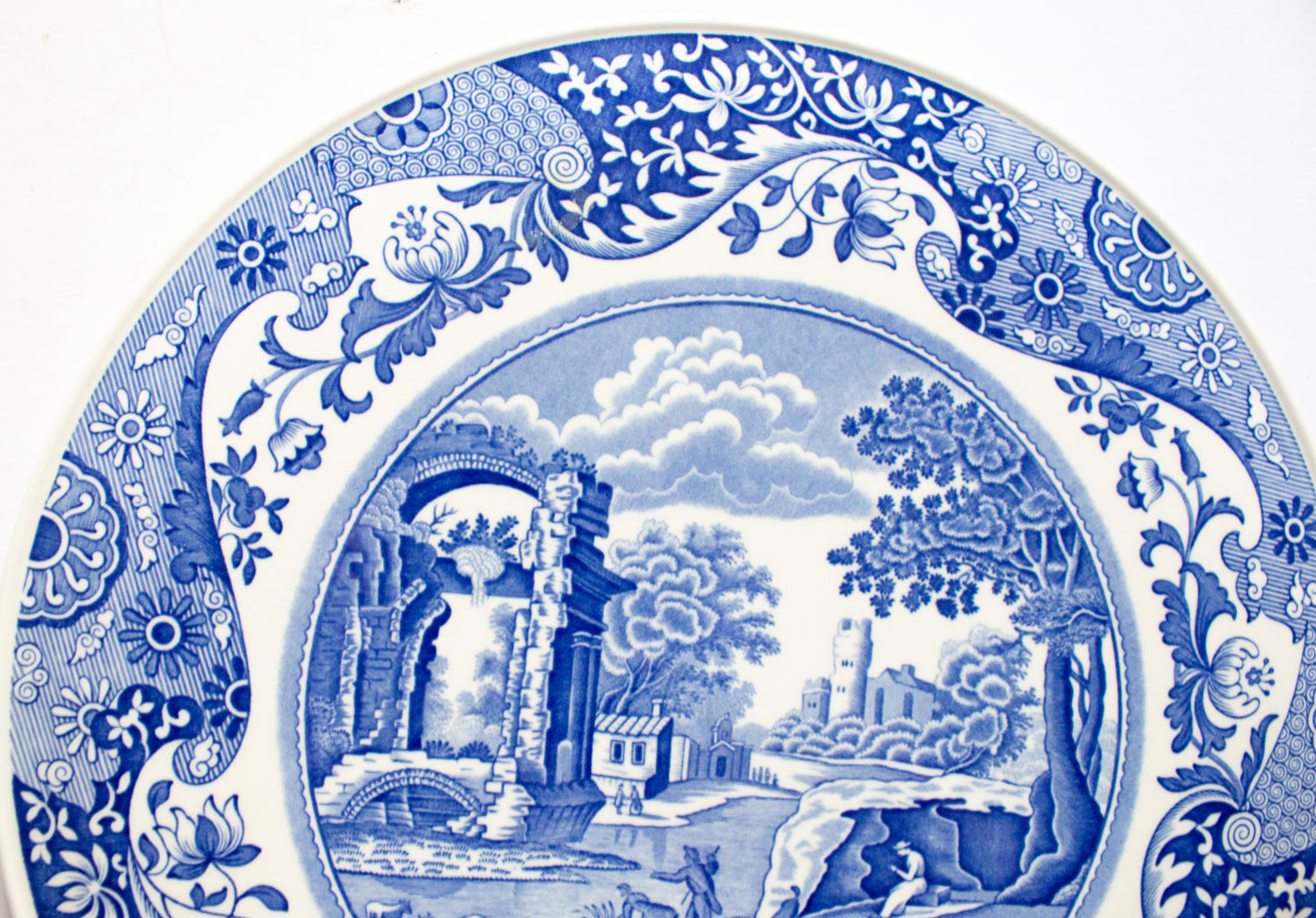 Spode Italian Blue and White Transferware Domed Cake Plate