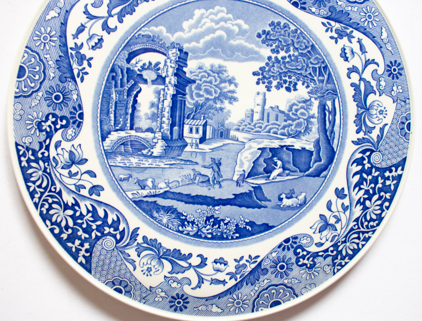 Spode Italian Blue and White Transferware Domed Cake Plate