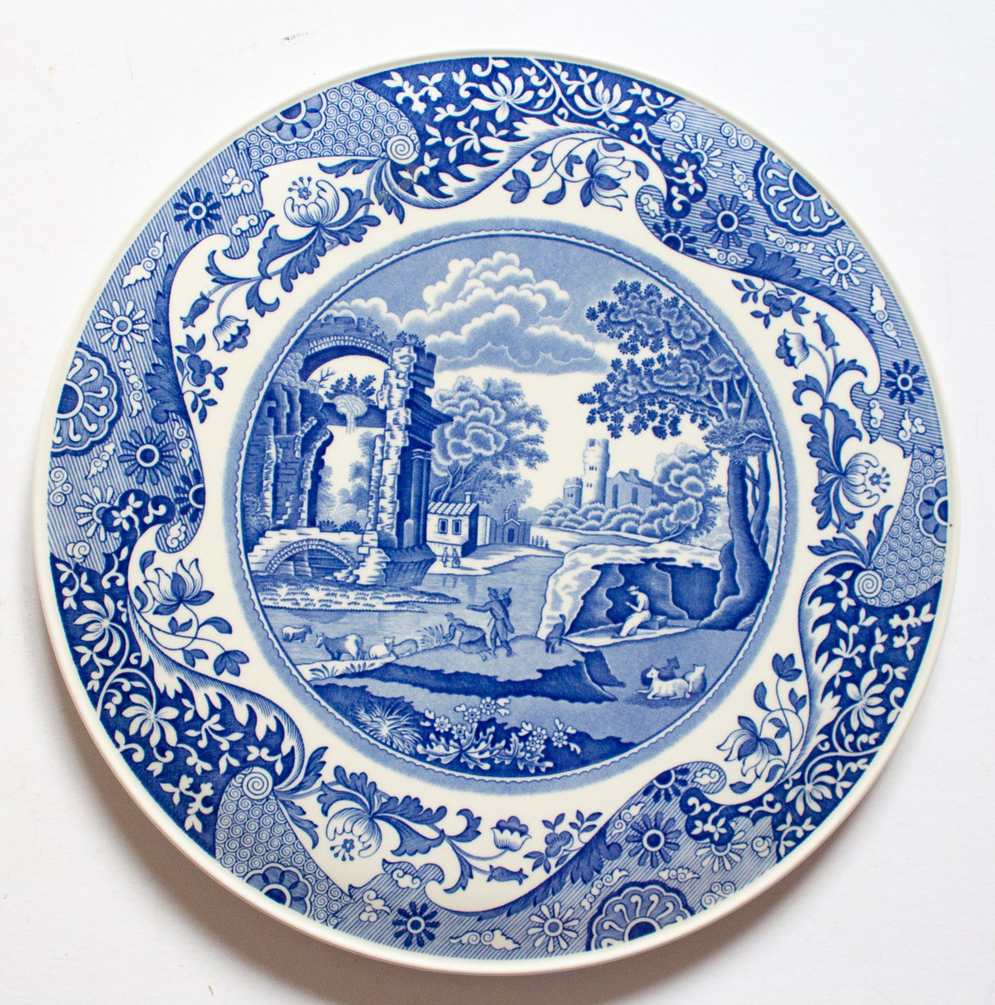 Spode Italian Blue and White Transferware Domed Cake Plate