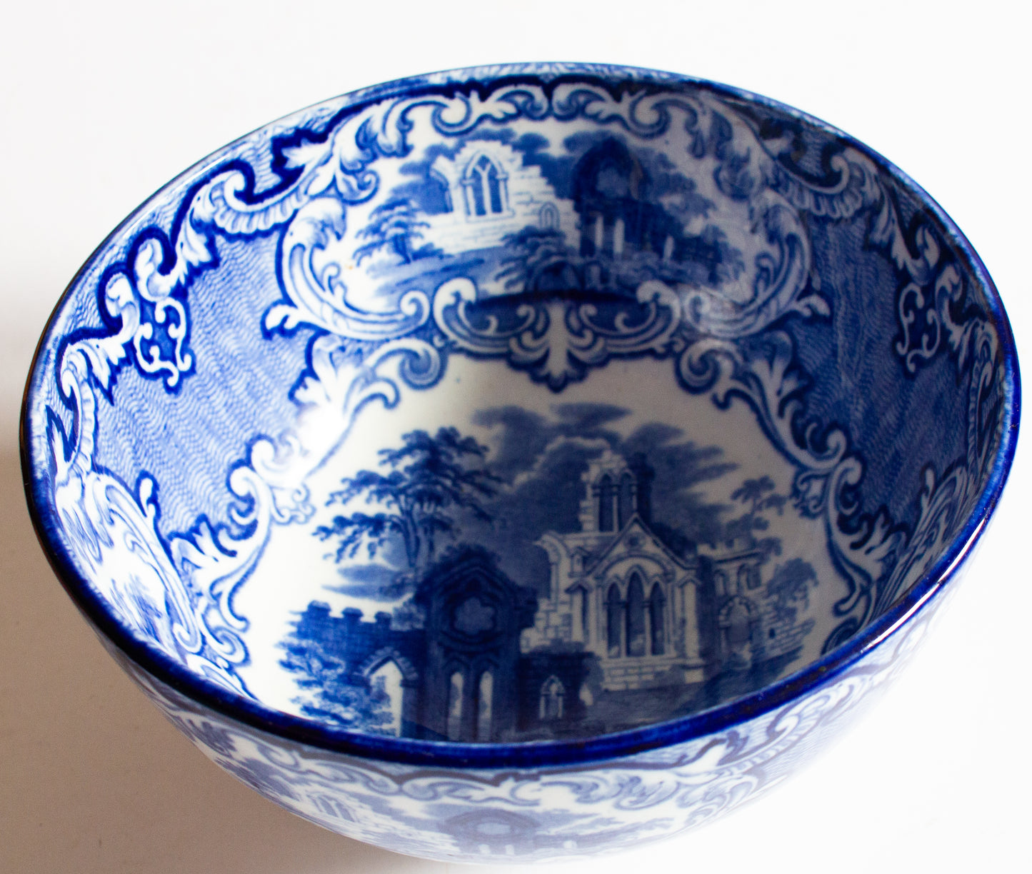 George Jones 'Abbey' Blue and White Transferware Bowl