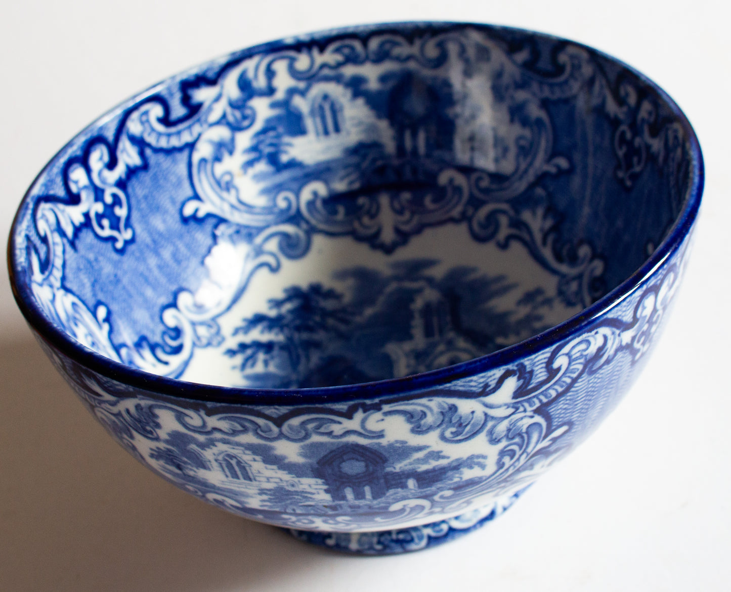 George Jones 'Abbey' Blue and White Transferware Bowl