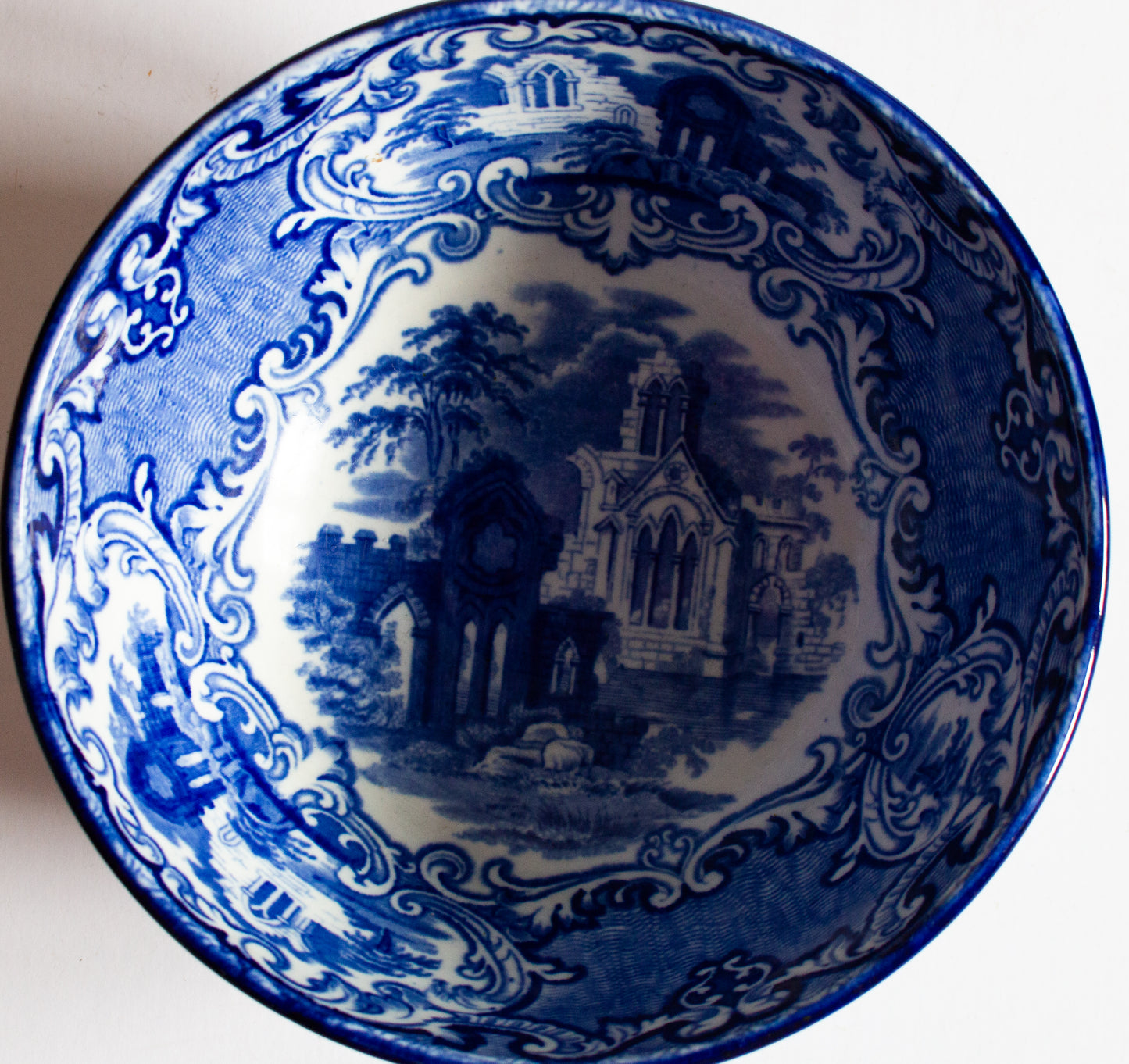 George Jones 'Abbey' Blue and White Transferware Bowl