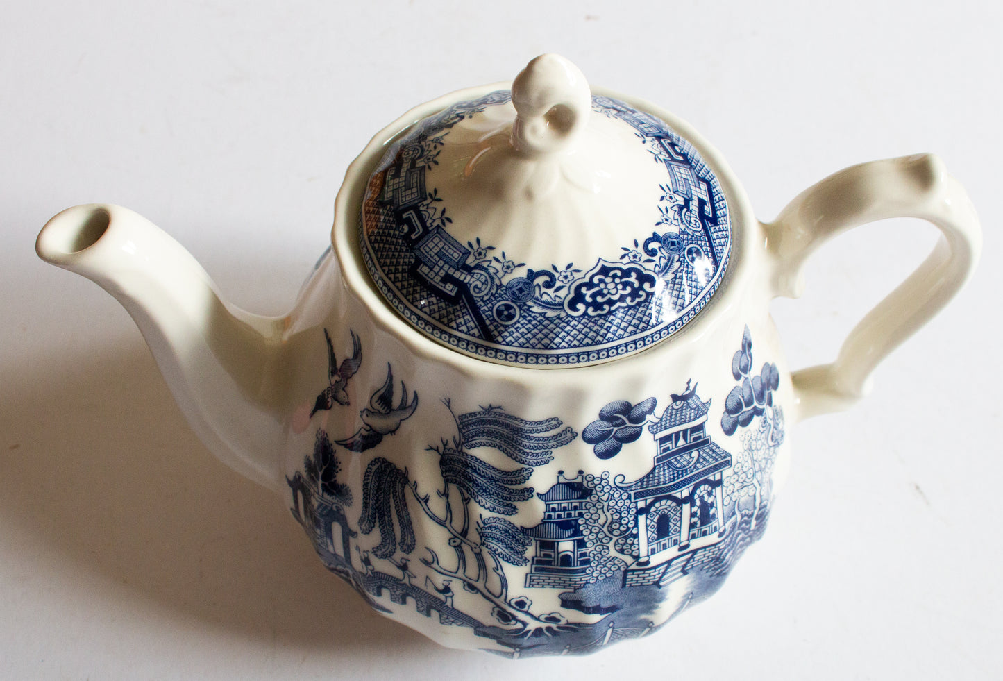 Churchill China Large 'Willow' Blue and White Transferware Teapot