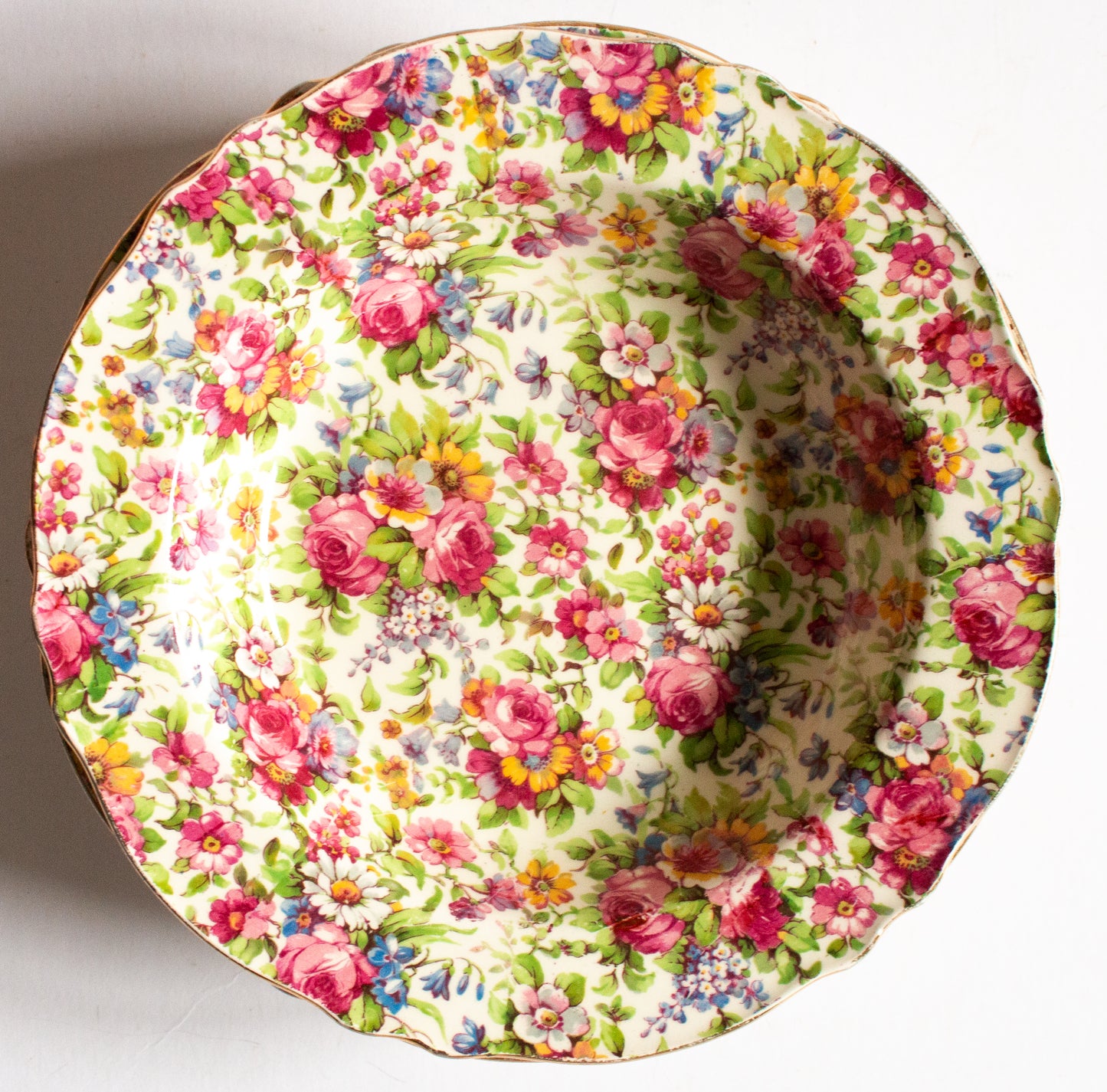 Royal Winton 'Summertime' Pattern Chintz Rimmed Soup Plates or Bowls (6)