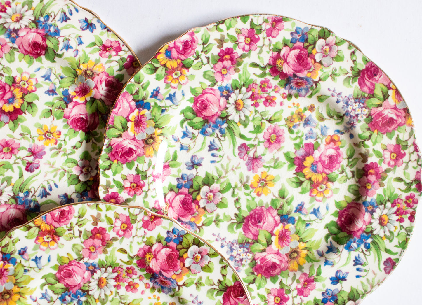 Royal Winton 'Summertime' Pattern Chintz 7" Plates (4)