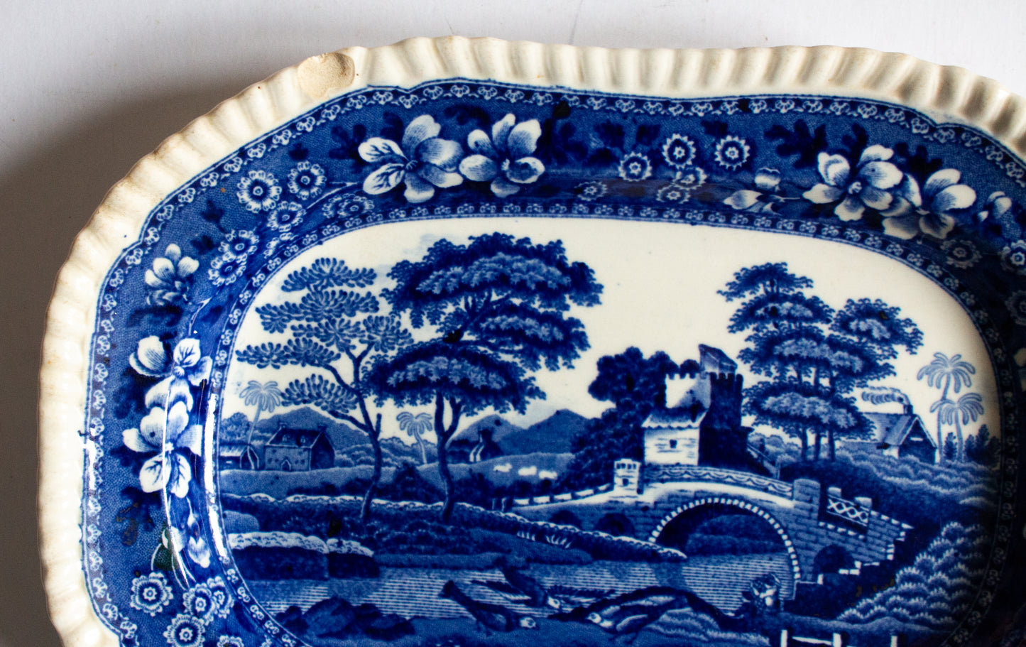 Spode's 'Tower' Pattern Blue and White Transferware Small Serving Platter