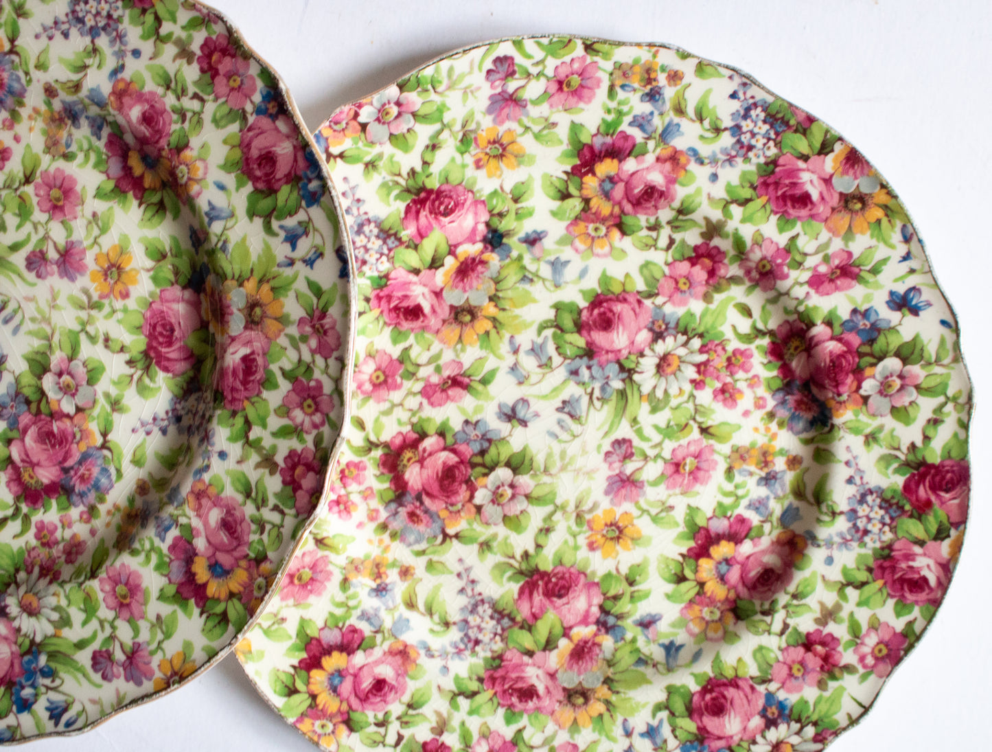 Royal Winton 'Summertime' Pattern Chintz 7.75" Plates (2)