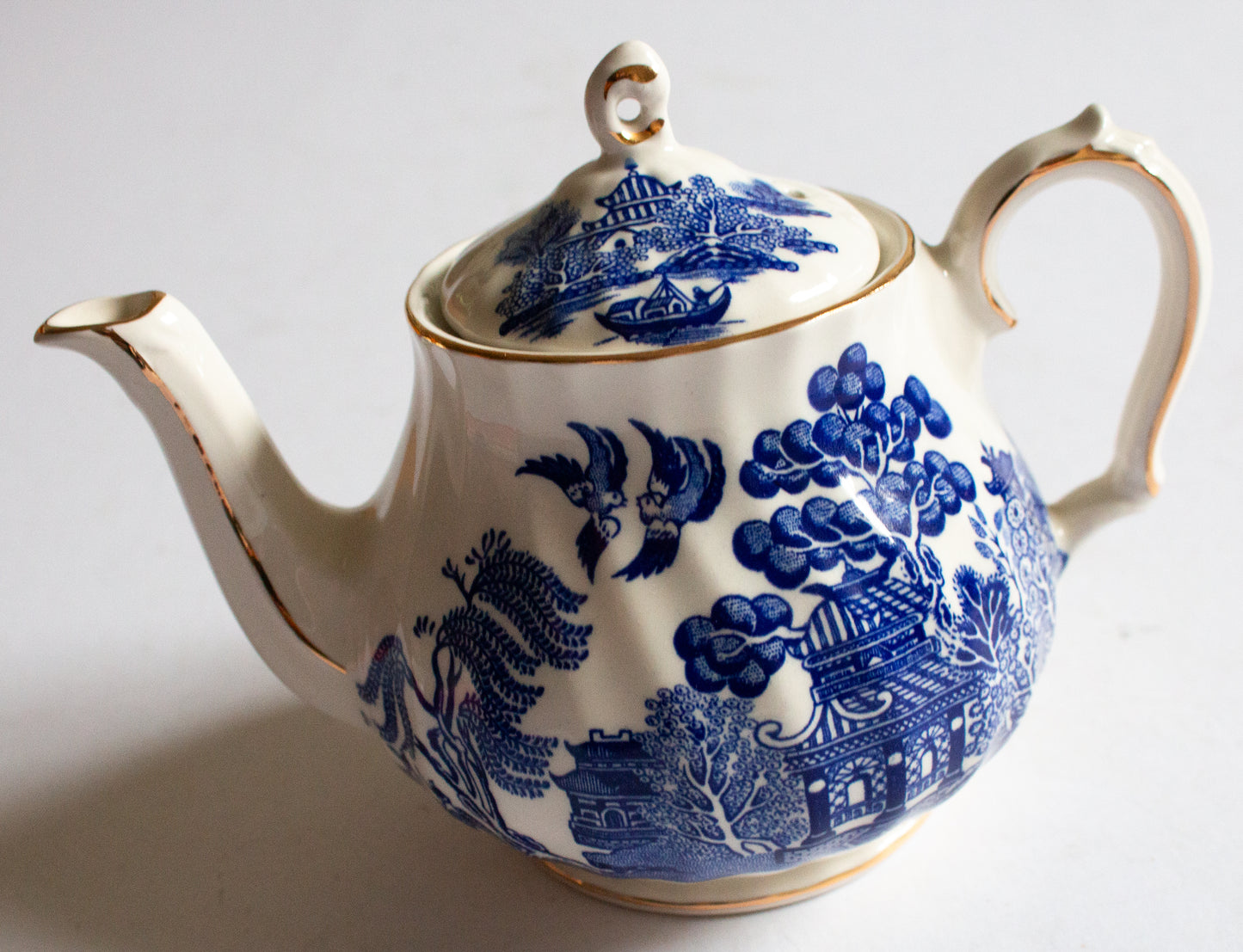 Sadler England Small 'Willow' Blue and White Transferware Teapot