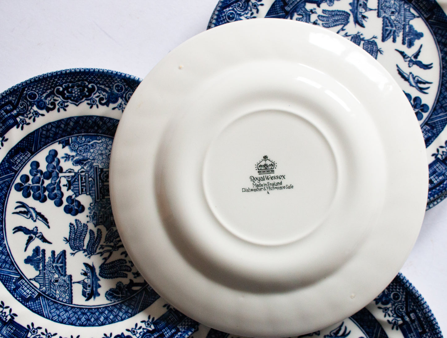 Royal Wessex Blue and White 'Willow' Pattern 6.5" Transferware Side Plates (6)