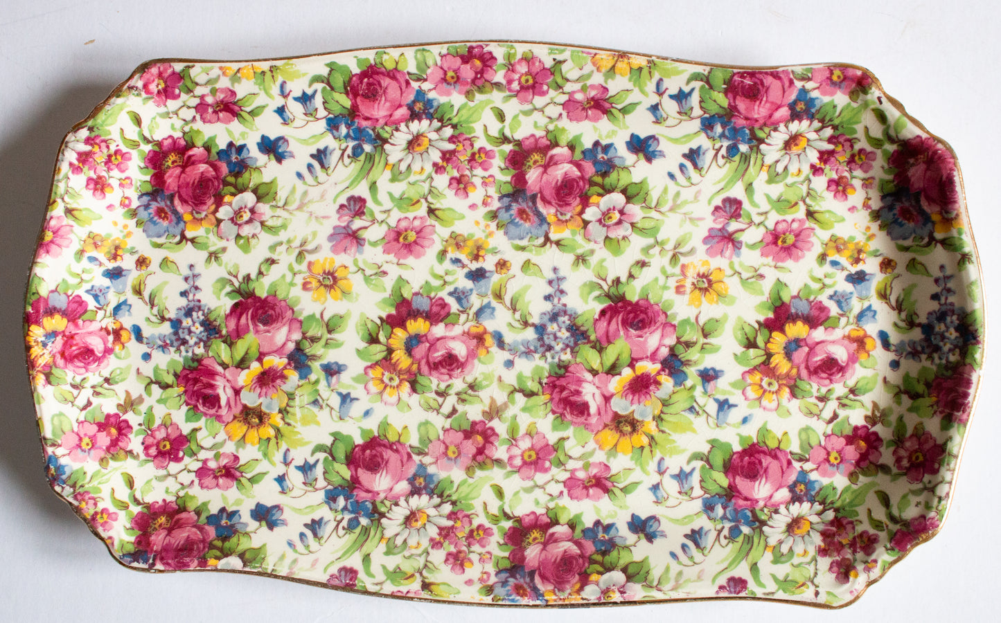 Royal Winton 'Summertime' Pattern Chintz 10" Rectangular Sandwich Serving Platter