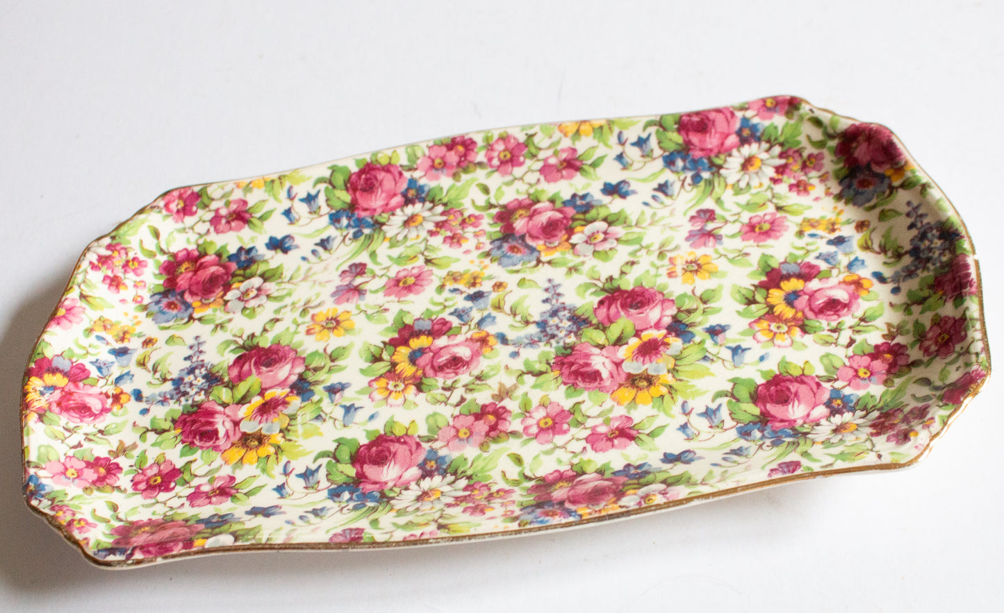 Royal Winton 'Summertime' Pattern Chintz 10" Rectangular Sandwich Serving Platter