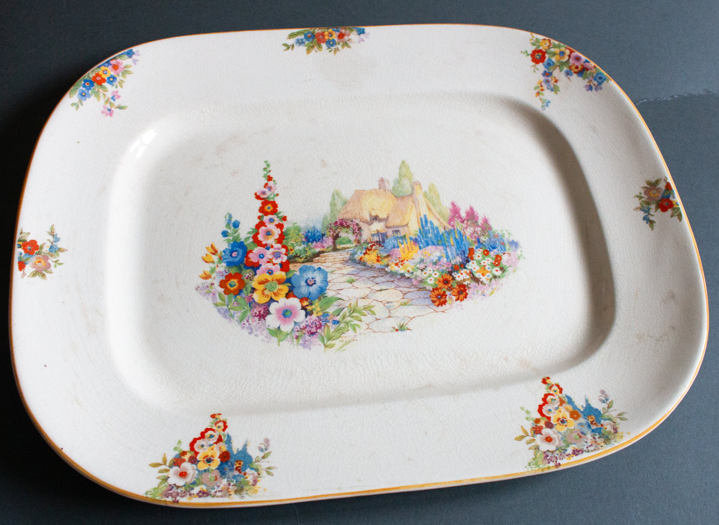 Swinnertons England 'Cottage Garden' Pattern Large Rectangular Serving Platter