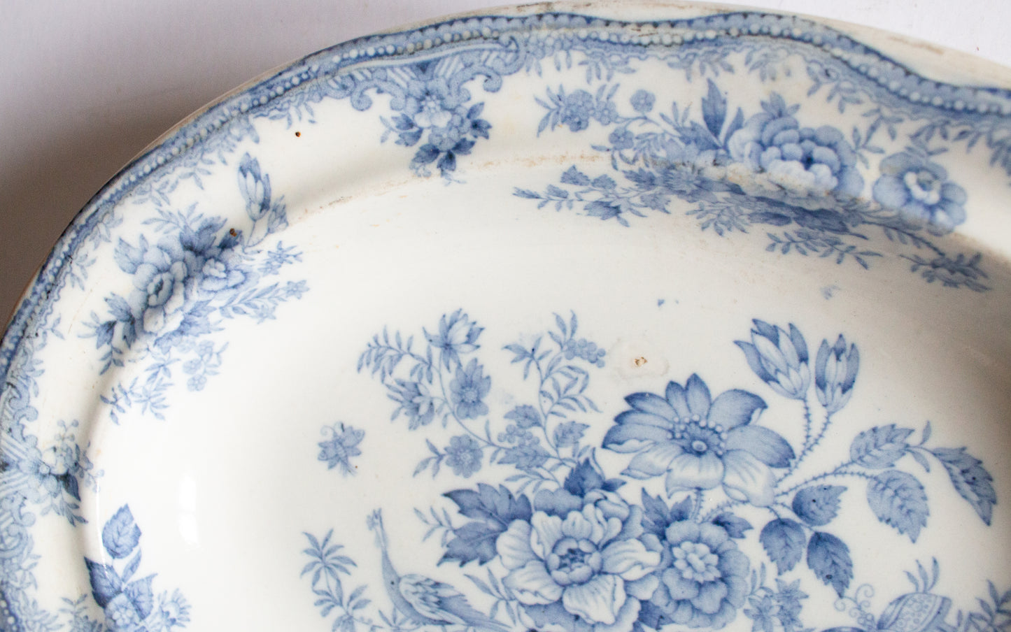 Burslem Pottery Blue and White 'Asiatic Pheasants' Transferware Tureen Base or Comport