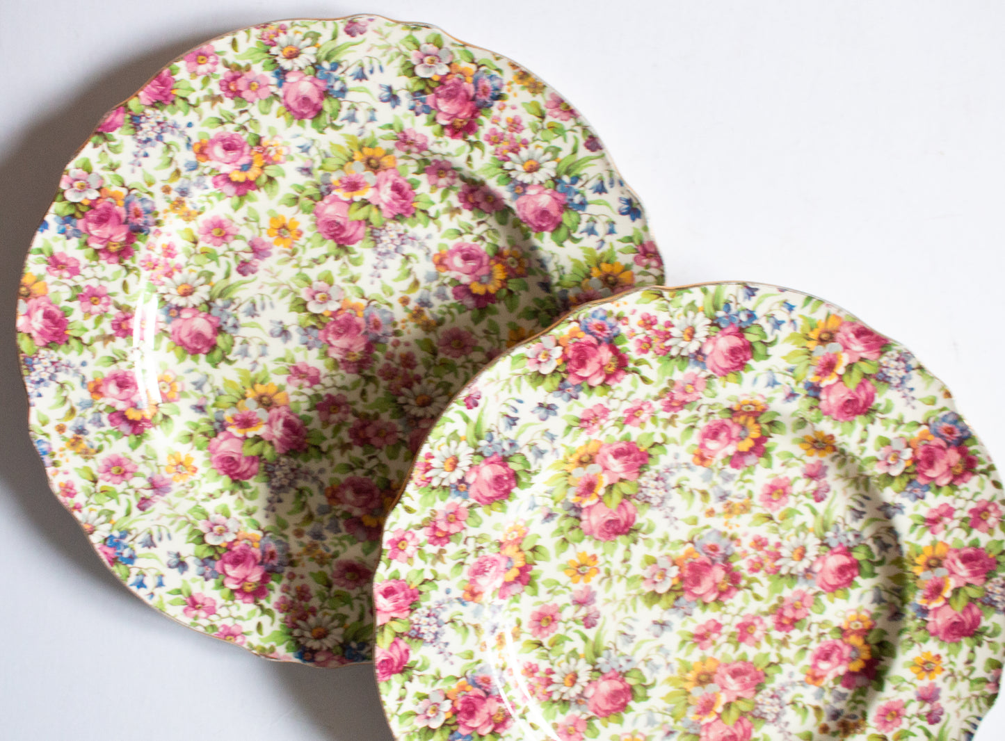 Royal Winton 'Summertime' Pattern Chintz 9.75" Plates (2)