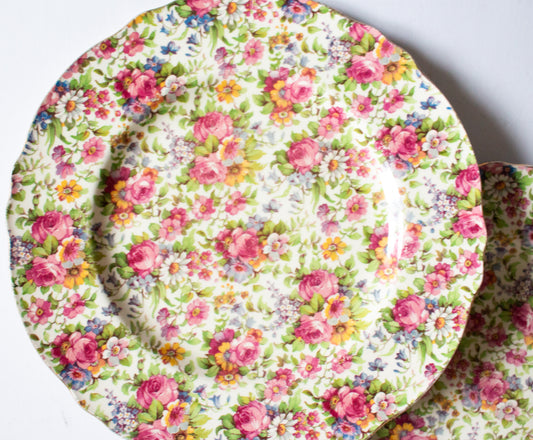 Royal Winton 'Summertime' Pattern Chintz 9.75" Plates (2)