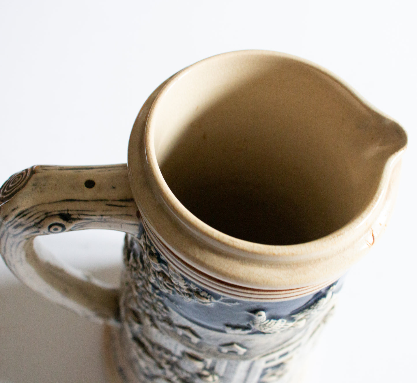 Large German Beer Stein Tankard with Folk Scenes