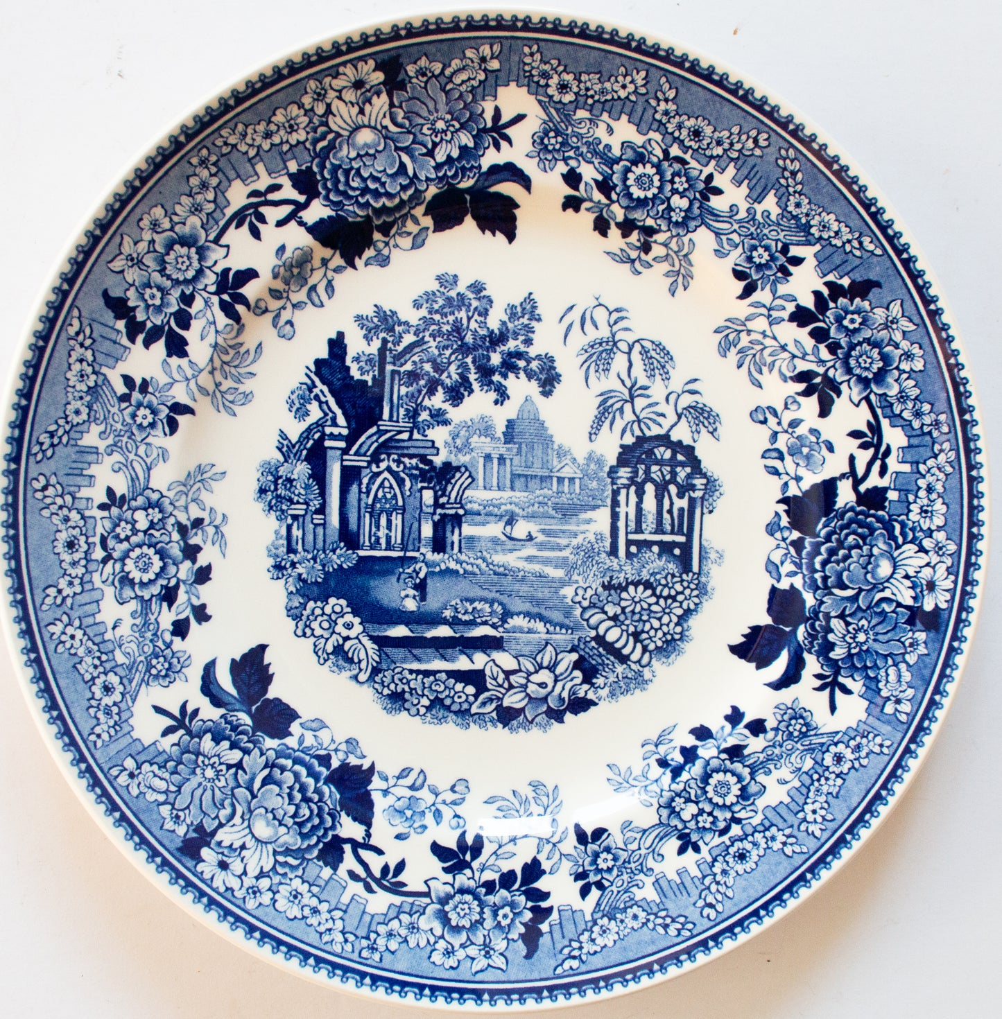 Masons Ironstone Blue and White Collection 'Ruins' 9" Plate