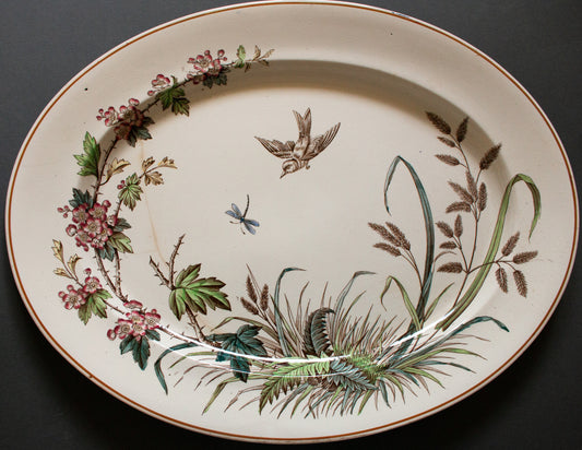 T. G. B. 'Hawthorn' Pattern Large Transferware Serving Platter