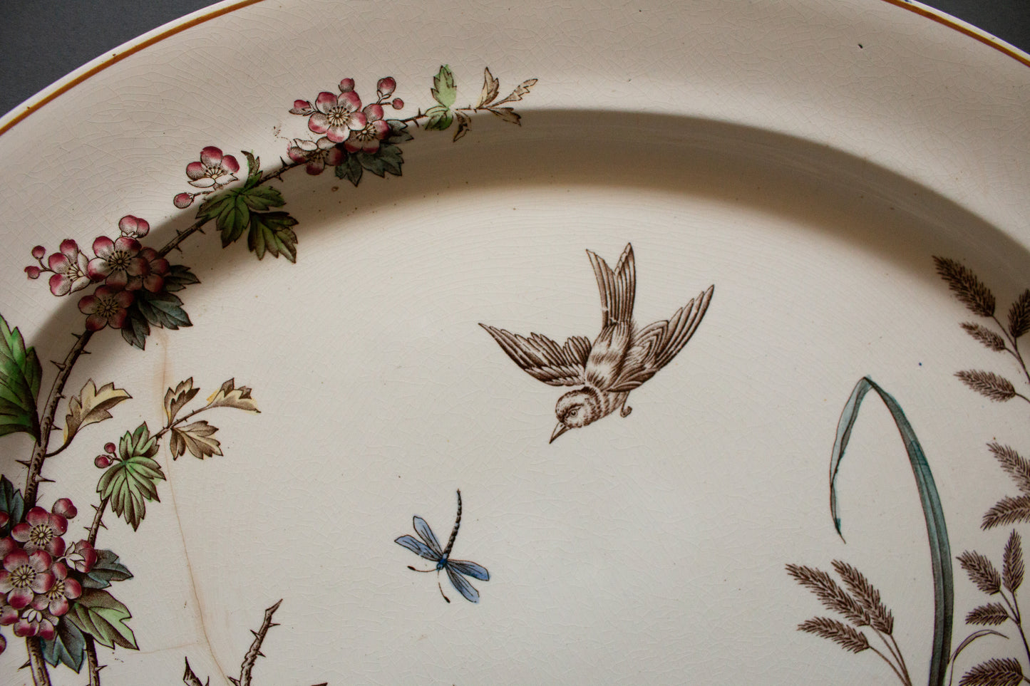 T. G. B. 'Hawthorn' Pattern Large Transferware Serving Platter